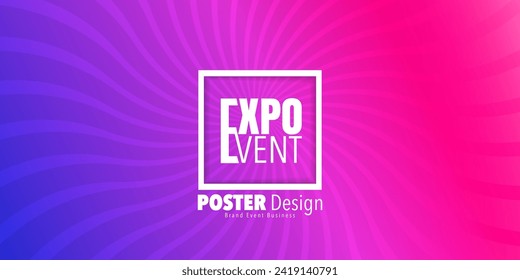 Abstract colorful exhibition poster design template with wavy lines effect background. Expo Event banner. Can be used for business, marketing and advertising. logo graphic design of annual summit
