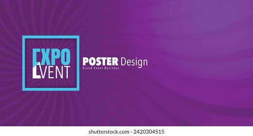 Abstract colorful exhibition poster design template with wavy lines effect background. Expo Event banner. Can be used for business, marketing and advertising. logo graphic design of annual summit