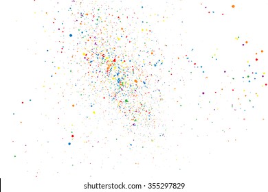 Abstract colorful explosion of confetti vector isolated on a white background. Grainy abstract colorful texture. Flat design element. Vector illustration,eps 10.