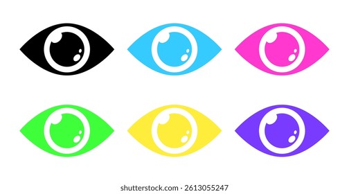 Abstract Colorful Eye Icon Isolated On White Background. Vector Illustration