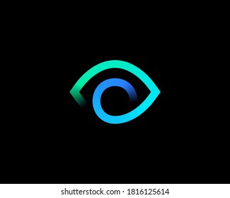 Abstract colorful eye sight logo design vector template.Creative ophthalmology vision spy logotype sign icon in minimalistic style.