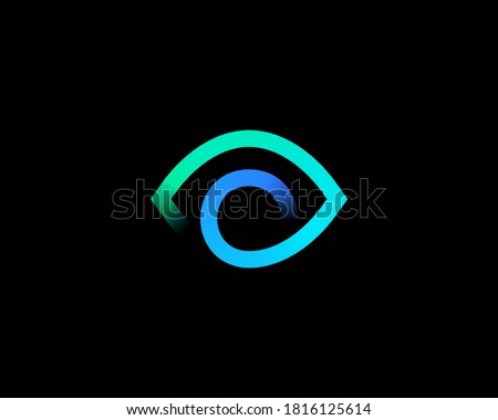 Abstract colorful eye sight logo design vector template.Creative ophthalmology vision spy logotype sign icon in minimalistic style.