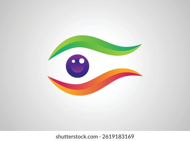 Abstract colorful Eye vision logo design, Vector illustration