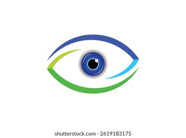 Abstract colorful Eye vision logo design, Vector illustration