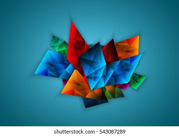 Abstract colorful facet, vector