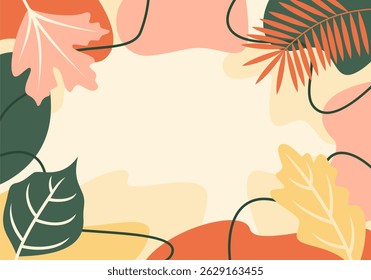 Abstract Colorful Fall Leaves Composition