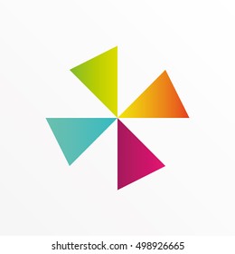 abstract colorful fan logo