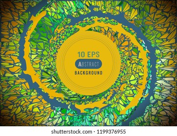 Abstract colorful fantacy spiral background with blank space for text on yellow and green color tone