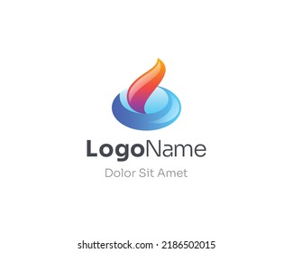 Abstract colorful fire logo gradient