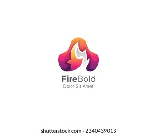 Abstract colorful fire logo gradient