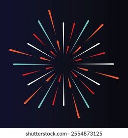 Abstract Colorful Firework Icon for New Year