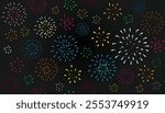 Abstract colorful fireworks background. Festive firework for celebration