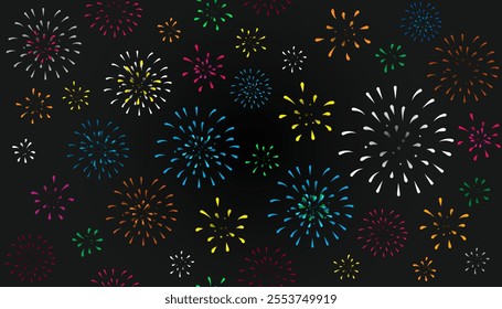 Abstract colorful fireworks background. Festive firework for celebration