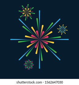 abstract colorful fireworks background. vector illustration