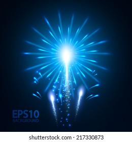 Abstract colorful fireworks background. Vector illustration. 