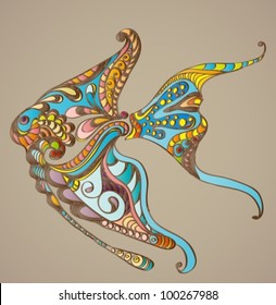 Abstract colorful fish background, beautiful vector illustration