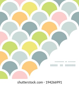 Abstract colorful fishscale corner frame pattern background