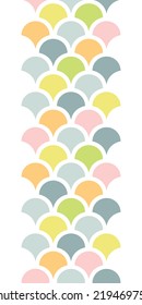 Abstract colorful fishscale vertical seamless pattern background