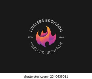 Abstract colorful flame logo gradient