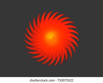 Abstract colorful flame rowel