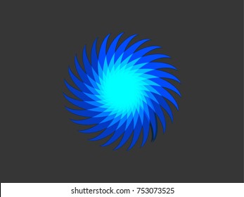 Abstract colorful flame rowel