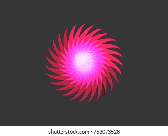 Abstract colorful flame rowel