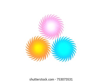 Abstract colorful flame rowel