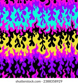 Abstract colorful flame. Seamless pattern