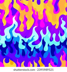 Abstract colorful flame. Seamless pattern