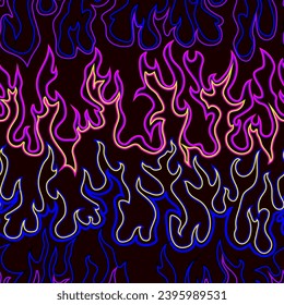 Abstract colorful flame. Seamless pattern