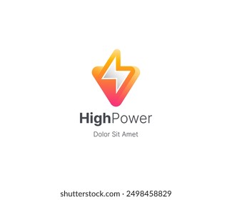 Abstract colorful flash power logo