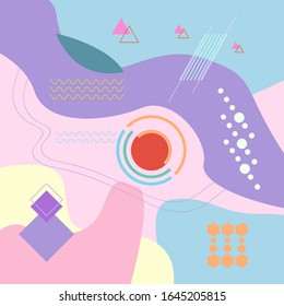 FONDO PLANO ABSTRACTO Y COLORIDO CON FORMAS MÉFORAS PARA EL DISEÑO DE LA TAPA DE PAPEL 