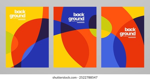 Conjunto de Plantilla de patrón de fondo líquido geométrico plano colorido abstracto colección
