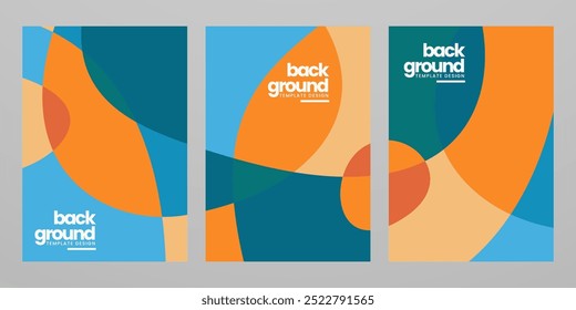 Conjunto de Plantilla de patrón de fondo líquido geométrico plano colorido abstracto colección
