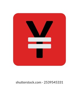 Abstractas diseño de icono plano colorido para la aplicación móvil de moneda yen - diseño de interfaz de usuario