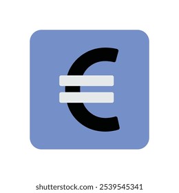 Abstrato colorido ícone plano design para euro moeda móvel aplicação - UI design