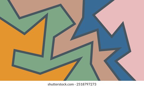 ABSTRACTAS FONDO DE PASTEL PLANO COLORIDO CON PLANTILLA DE VECTOR DE DISEÑO ZIG ZAG PARA FONDO DE PANTALLA, DISEÑO DE CUBIERTA, DISEÑO DE PÁGINA DE INICIO