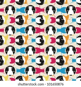 Abstract colorful flies texture background. Seamless pattern. Vector.