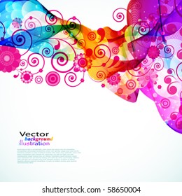 Abstrakter bunter floraler Hintergrund. Vektorgrafik.
