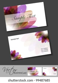 Abstract colorful floral in bright color professional and designer business cards template or visiting card set. EPS 10. Vector illustration.