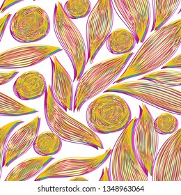 abstract colorful floral elements. repeating pattern. textile design