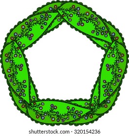 Abstract colorful floral frame or wreath. Vector design element.