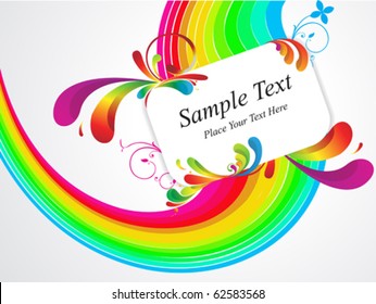 abstract colorful floral with gift card vector illustration