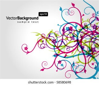 Abstract colorful floral ornamental background