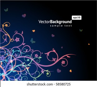 Abstract colorful floral ornamental background