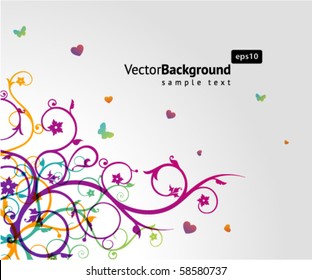 Abstract colorful floral ornamental background