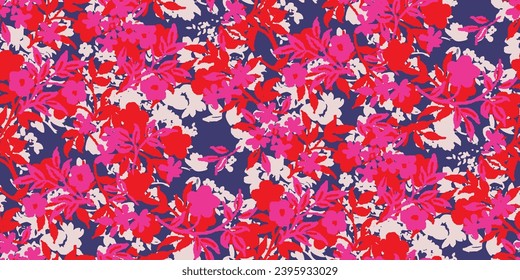 Abstract colorful floral pattern. Cute botanical abstract contemporary seamless pattern.