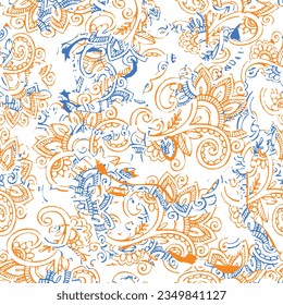 Abstract colorful floral pattern.Modern pattern with flower shapes. Creative contemporary floral seamless pattern.