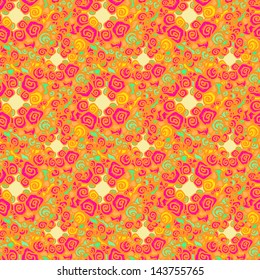 Abstract colorful floral seamless pattern - vector