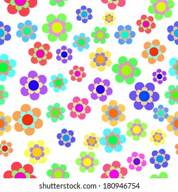 Abstract Colorful Floral Seamless Pattern. Vector